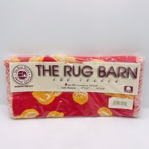 The Rug Barn Lemon Check Cotton Placemats Lot of 4 Red and Yellow 14x18 Inches